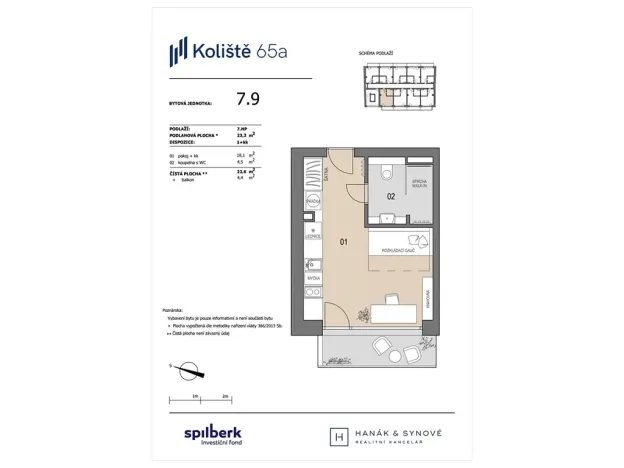Pronájem bytu 1+kk, Brno, Koliště, 23 m2