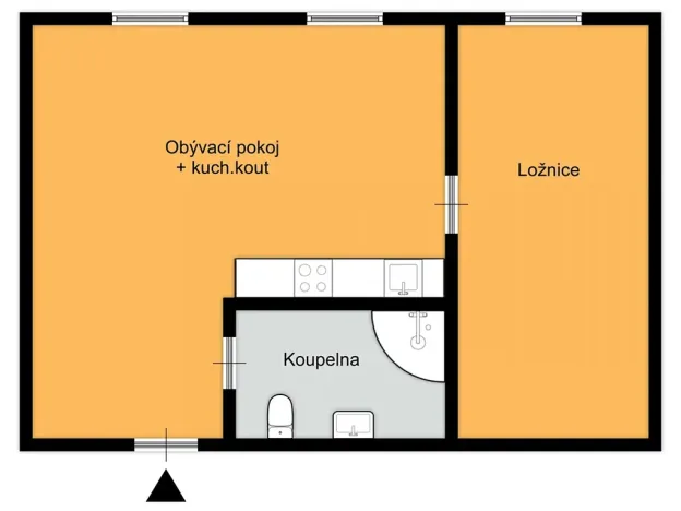 Pronájem bytu 2+kk, Praha - Holešovice, Kamenická, 40 m2