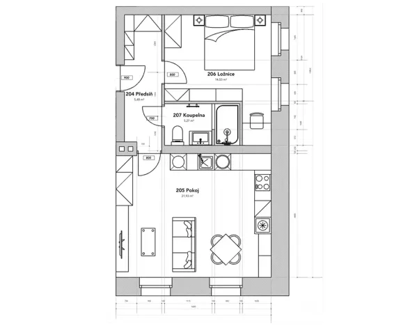 Pronájem bytu 2+kk, Plzeň, Dvorní, 63 m2