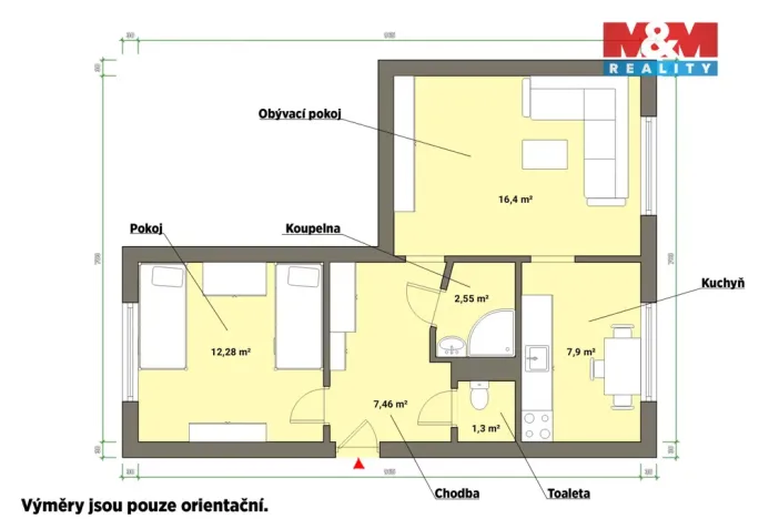 Prodej bytu 2+1, Bukovany, 51 m2