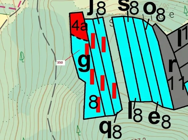 Dražba lesa, Kovčín, 3476 m2