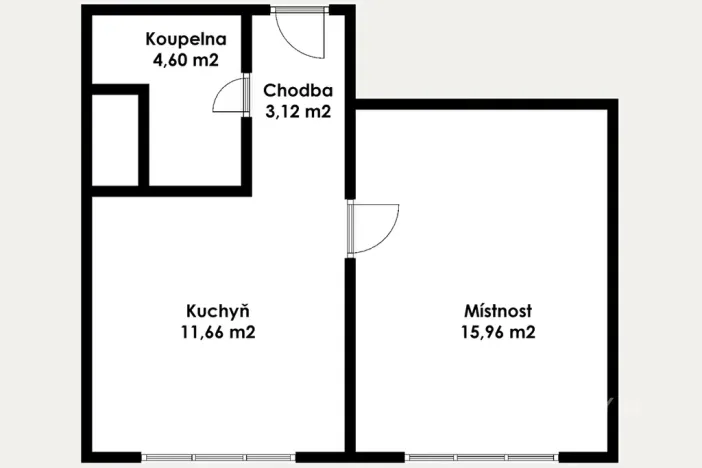 Pronájem bytu 2+kk, Jirkov, Pod Přivaděčem, 35 m2