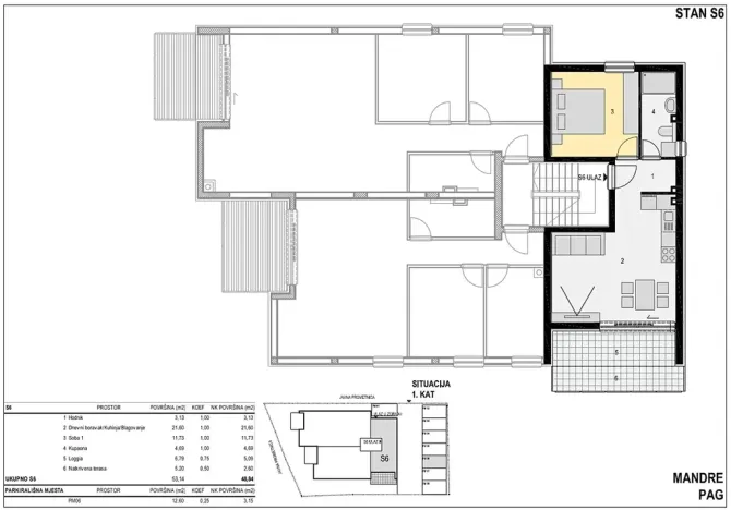 Prodej bytu 2+kk, Mandre, Chorvatsko, 42 m2