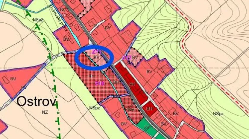 Prodej pozemku pro bydlení, Ostrov, 500 m2