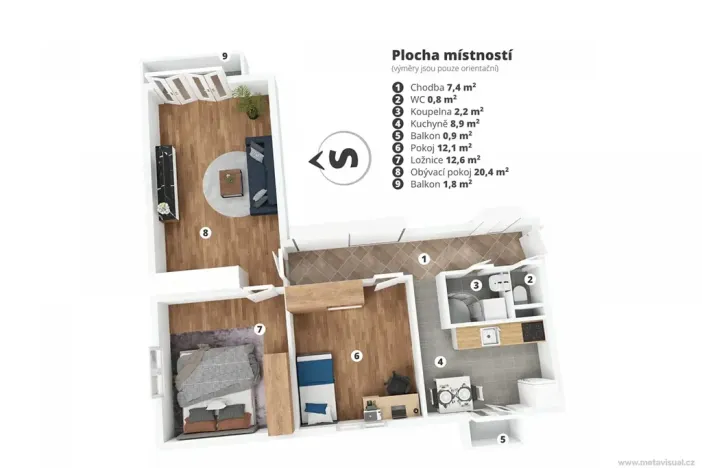 Pronájem bytu 3+1, Praha - Braník, Žalmanova, 67 m2