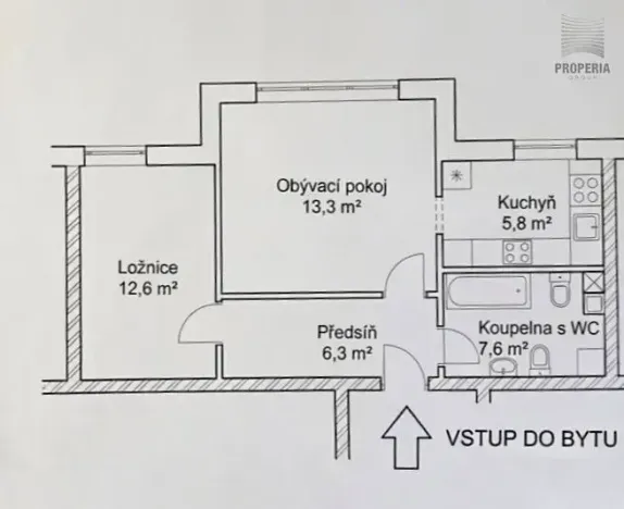 Prodej bytu 2+kk, Brno, Podbělová, 46 m2