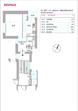 Pronájem bytu 1+1, Brno, Pekařská, 44 m2