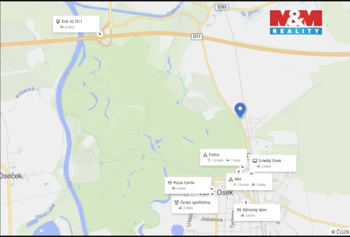 Pronájem komerčního pozemku, Velký Osek, 2500 m2