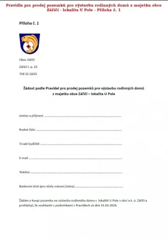 Prodej pozemku pro bydlení, Záříčí, 847 m2