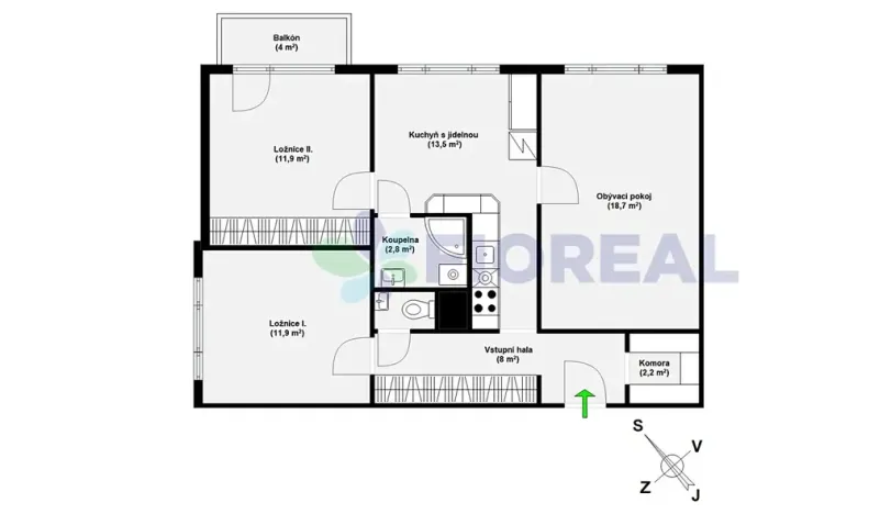 Pronájem bytu 3+1, Praha - Michle, Bítovská, 72 m2