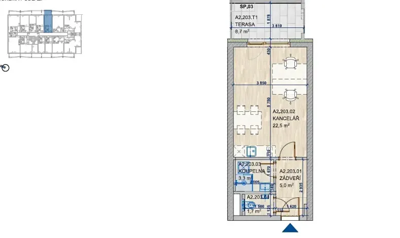 Pronájem bytu 1+kk, Brno, Komárovská, 33 m2