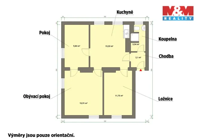 Prodej bytu 3+1, Cheb, Příkopní, 50 m2