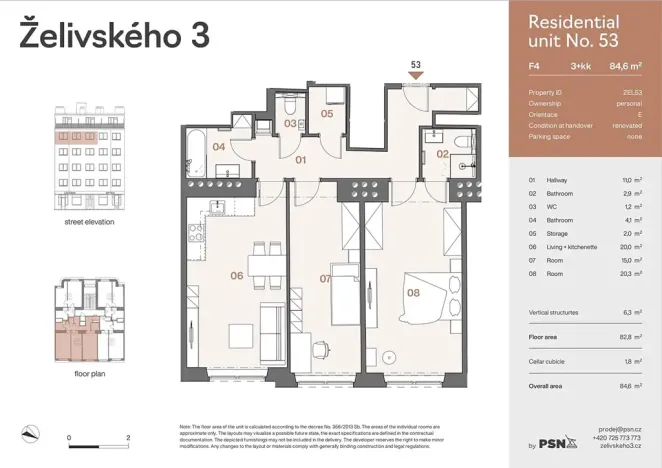 Prodej bytu 3+kk, Praha - Žižkov, Jana Želivského, 77 m2