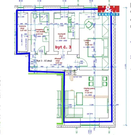 Pronájem bytu 2+1, Mariánské Lázně - Úšovice, Palackého, 57 m2