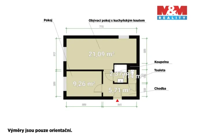 Prodej bytu 2+kk, Zdice, Velizská, 40 m2