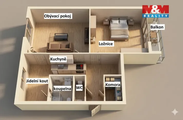 Prodej bytu 2+1, Rychnov nad Kněžnou, Havlíčkova, 62 m2