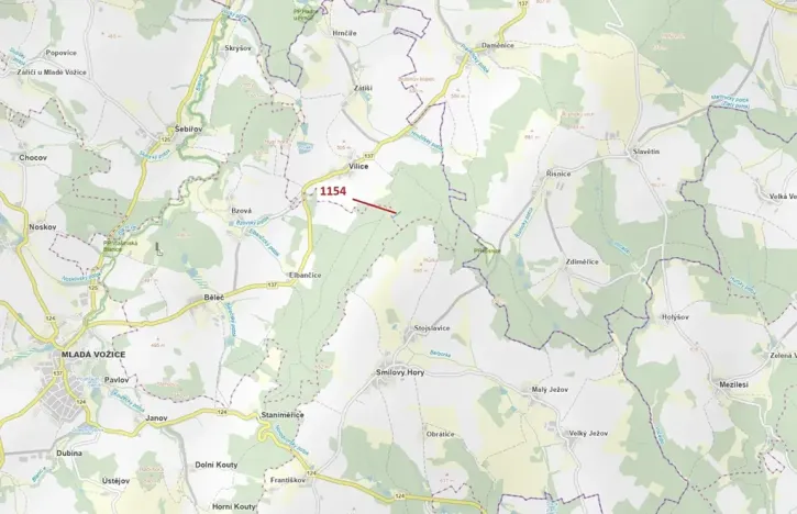 Dražba lesa, Vilice, 2384 m2