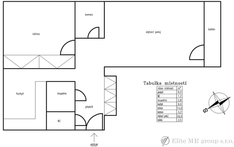 Pronájem bytu 2+1, Mladá Boleslav, třída T. G. Masaryka, 58 m2