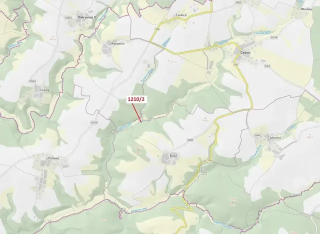 Dražba lesa, Čestín, 633 m2