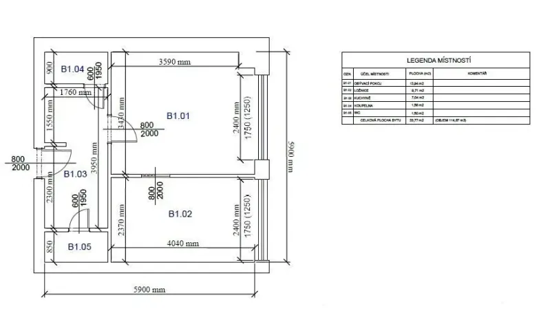 Prodej bytu 2+1, Prostějov, Kostelecká, 33 m2