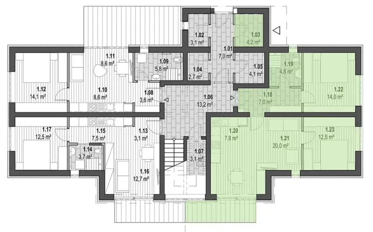 Prodej bytu 3+kk, Kunčice nad Labem, 66 m2