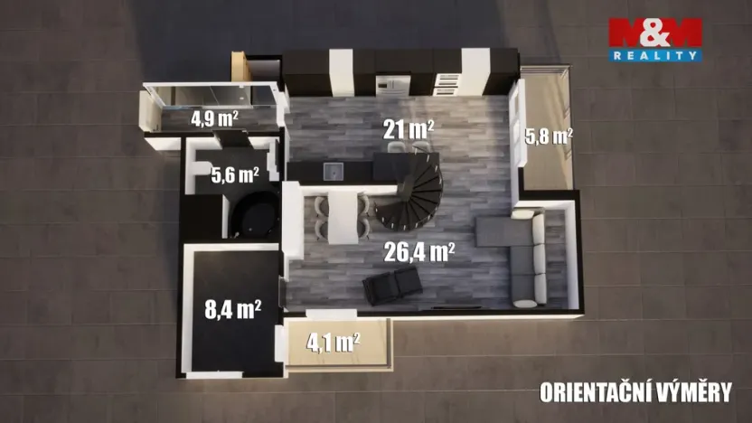 Pronájem bytu 3+kk, Liberec - Liberec VI-Rochlice, Nádvorní, 103 m2