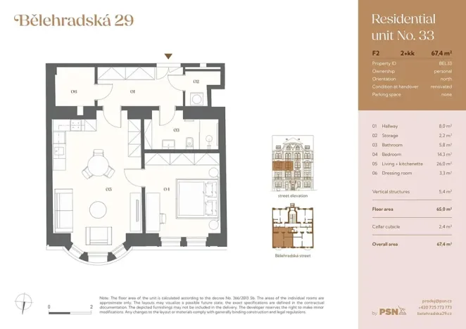 Prodej bytu 2+kk, Praha - Vinohrady, Bělehradská, 60 m2
