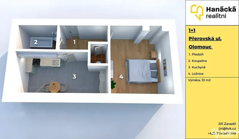 Prodej bytu 1+1, Olomouc, Přerovská, 33 m2