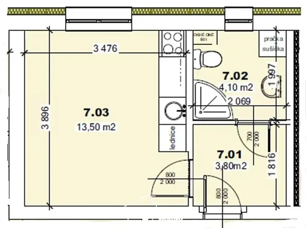 Prodej bytu 1+kk, Mšené-lázně, Mládežnická, 21 m2