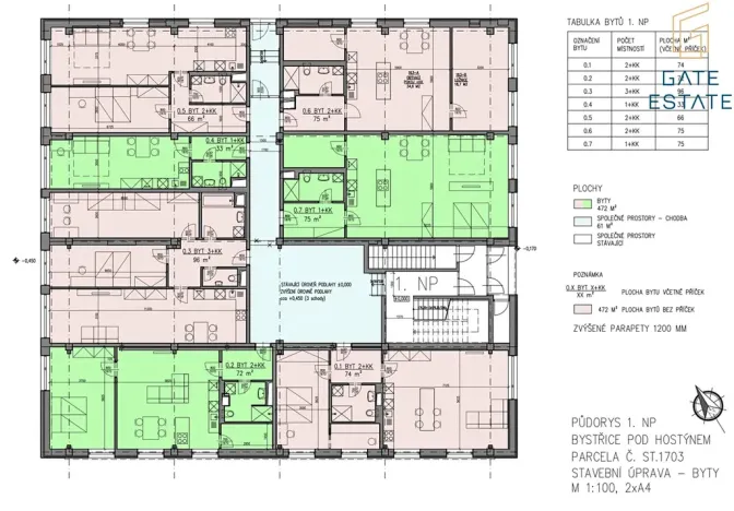Pronájem bytu 1+kk, Bystřice pod Hostýnem, Sídliště, 75 m2
