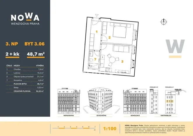 Prodej bytu 2+kk, Vidče, 49 m2