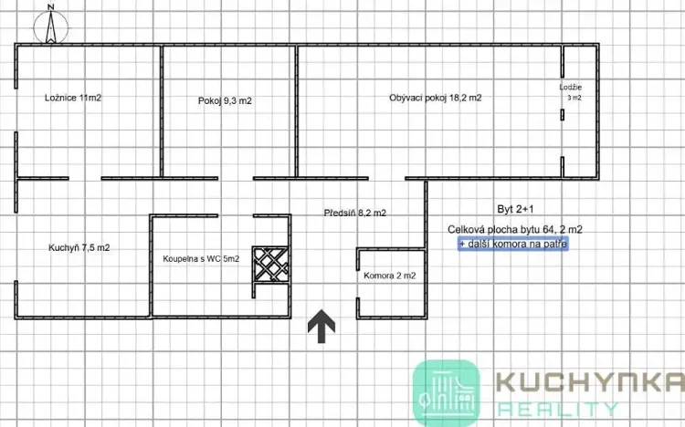 Prodej bytu 2+1, Bílina, Sídliště Za Chlumem, 65 m2
