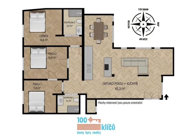 Pronájem bytu 4+kk, Praha - Nové Město, Štěpánská, 103 m2