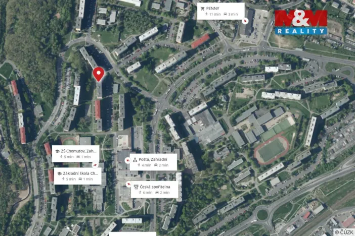 Pronájem bytu 2+1, Chomutov, Skalková, 52 m2