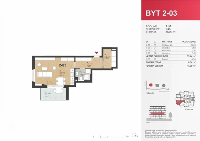 Pronájem bytu 1+kk, Hranice, Pod Nemocnicí, 39 m2