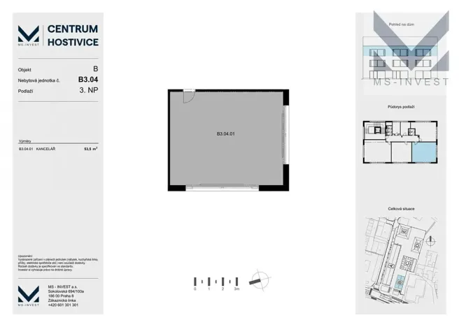 Prodej kanceláře, Hostivice, Čsl. armády, 54 m2