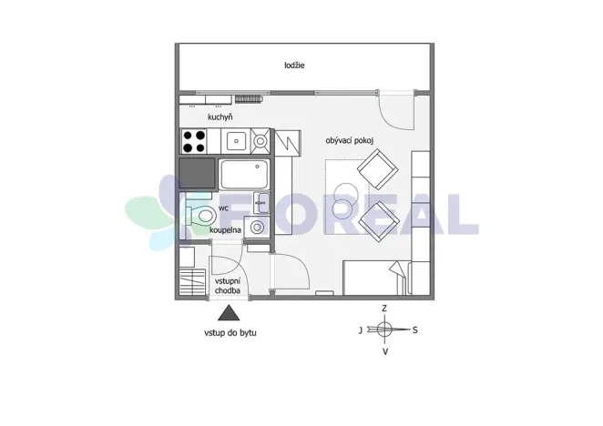 Pronájem bytu 1+kk, Praha - Krč, Jánošíkova, 33 m2