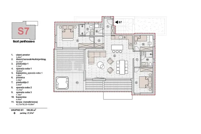 Prodej bytu 4+kk, Primošten, Chorvatsko, 124 m2