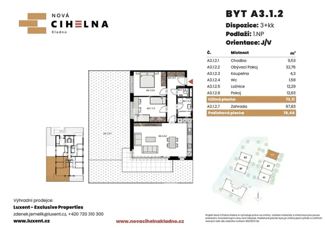 Prodej bytu 3+kk, Kladno, 73 m2