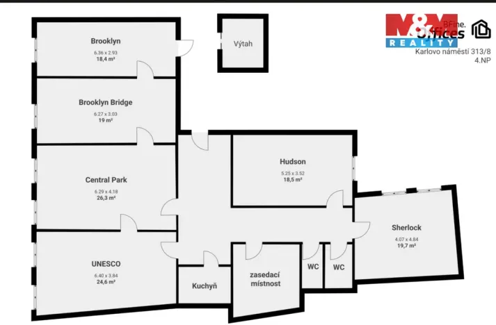 Pronájem obchodního prostoru, Praha - Nové Město, Karlovo náměstí, 19 m2