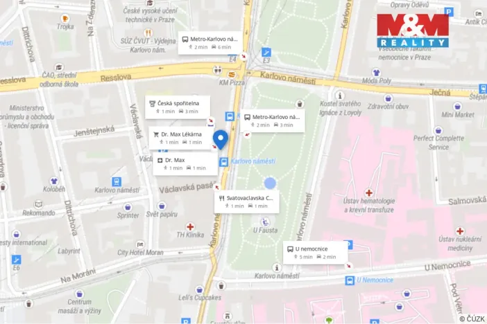 Pronájem obchodního prostoru, Praha - Nové Město, Karlovo náměstí, 19 m2