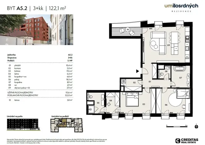 Pronájem bytu 3+kk, Praha - Staré Město, U milosrdných, 114 m2