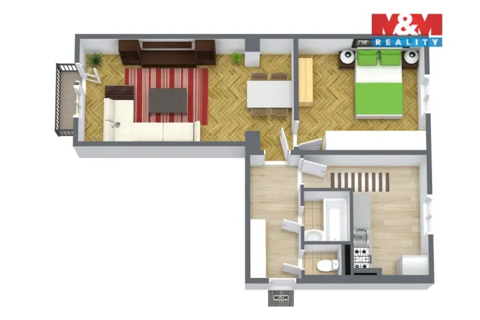 Prodej bytu 2+1, Bukovany, 51 m2