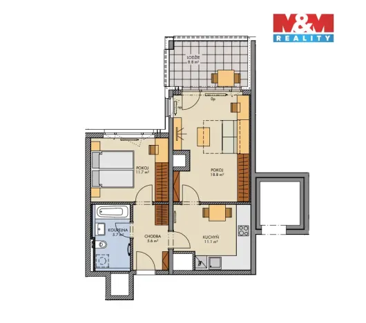 Prodej bytu 2+1, Praha, Svitákova, 56 m2