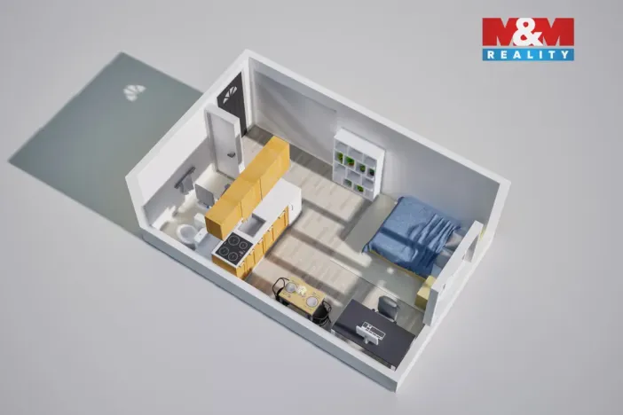 Prodej bytu 1+kk, Ústí nad Labem - Severní Terasa, Glennova, 19 m2