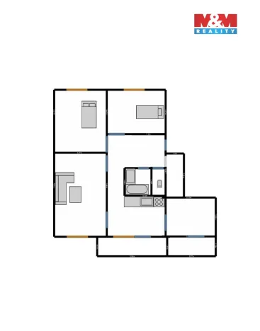 Pronájem bytu 4+1, Petrovice, 88 m2