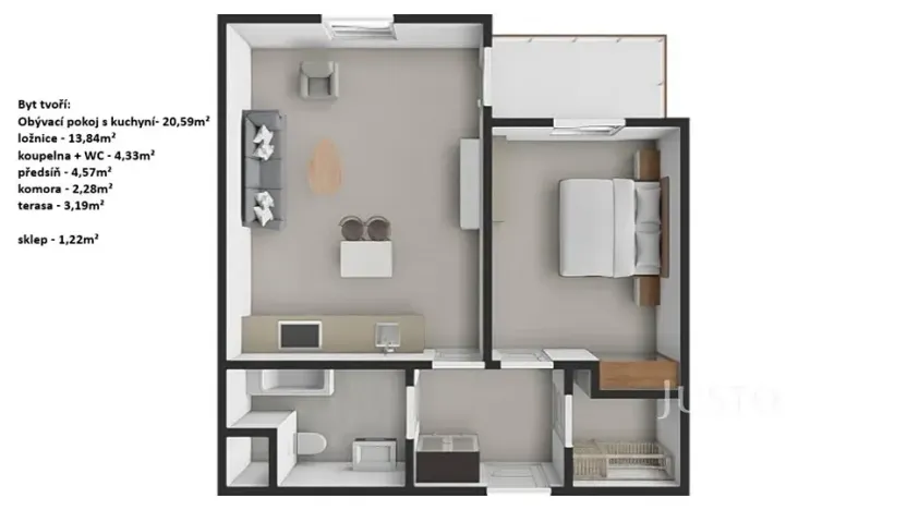 Prodej bytu 2+kk, Praha - Uhříněves, Oty Bubeníčka, 45 m2