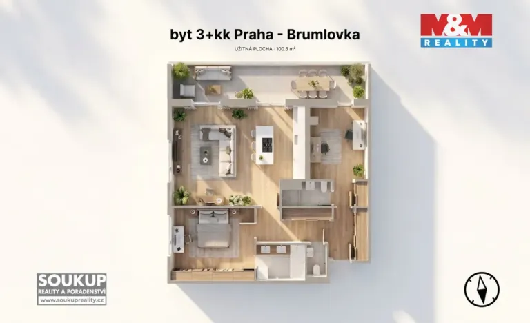 Prodej bytu 3+kk, Praha - Michle, Želetavská, 100 m2