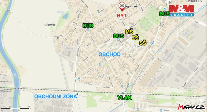 Pronájem bytu 2+1, Hradec Králové - Věkoše, Kyjevská, 66 m2