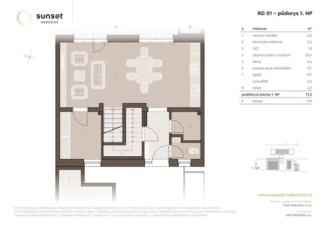Pronájem rodinného domu, Praha - Nebušice, Noseckých, 120 m2